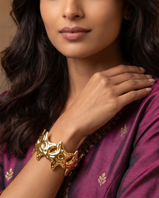 Solmara Starburst Cuff — worn shot