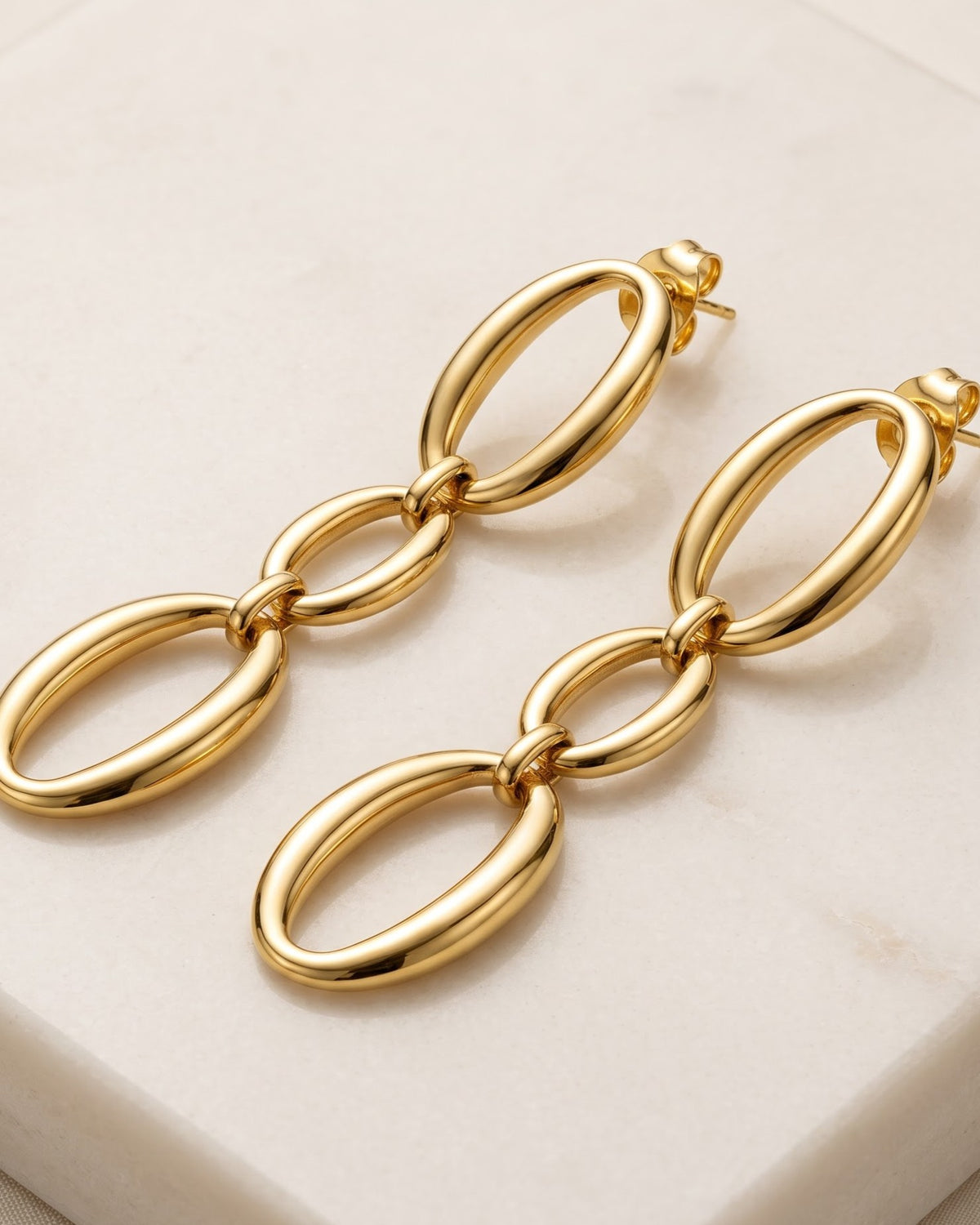 Solveca Link Dangle Earrings - Close-up / Detail Shot