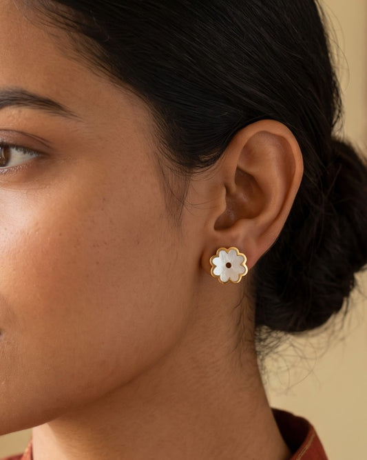 Solpia Bloom Stud Earrings - Worn Shot