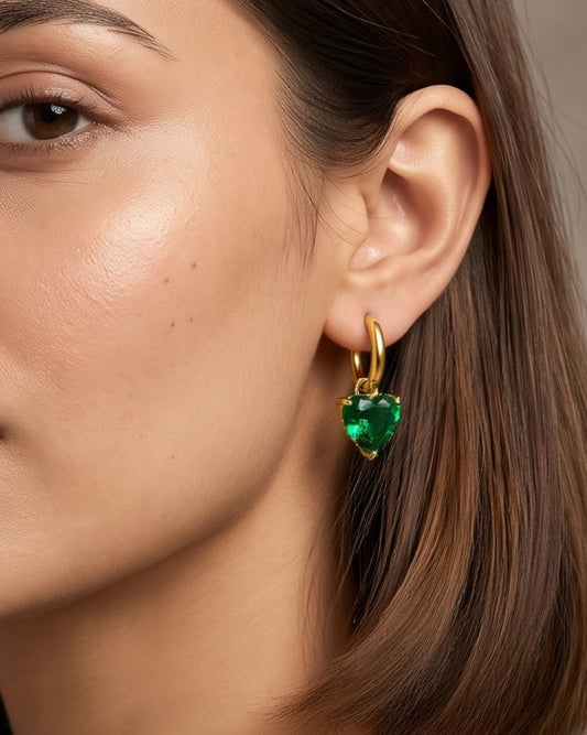 Solamora Heart Hoop Earrings - Worn Shot