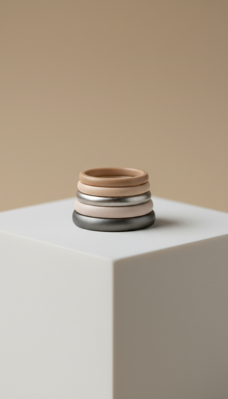 Matte Finish Stacking Rings Set