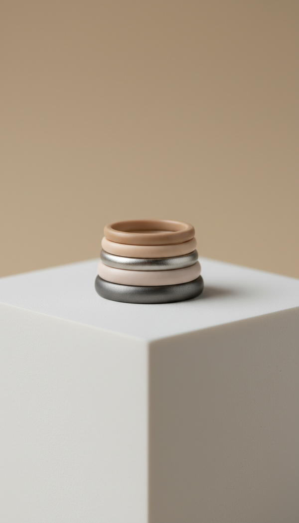 Matte Finish Stacking Rings Set