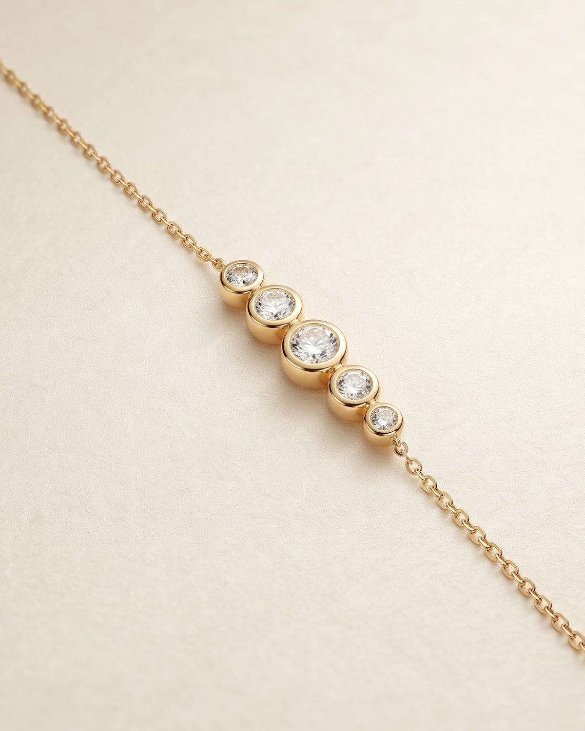 Solaya Graduated CZ Chain Bracelet – Close-up detail