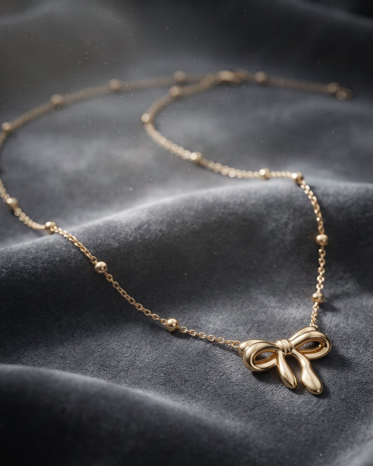 Solenne Bow Pendant Necklace – Hero shot