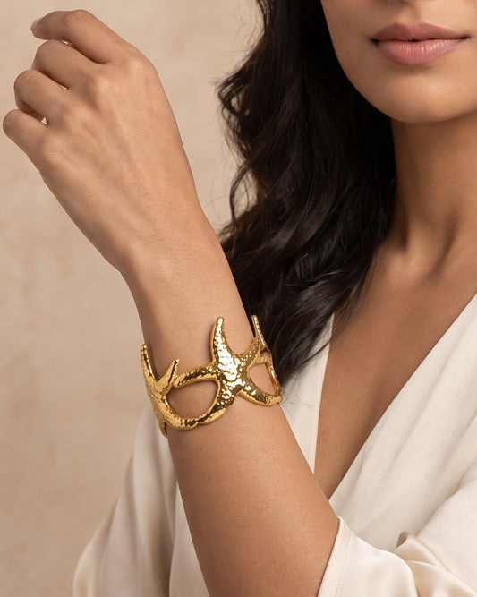 Solstice Starfish Cuff — worn shot