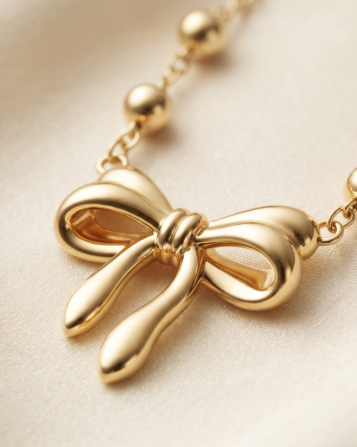 Solenne Bow Pendant Necklace – Cinematic shot