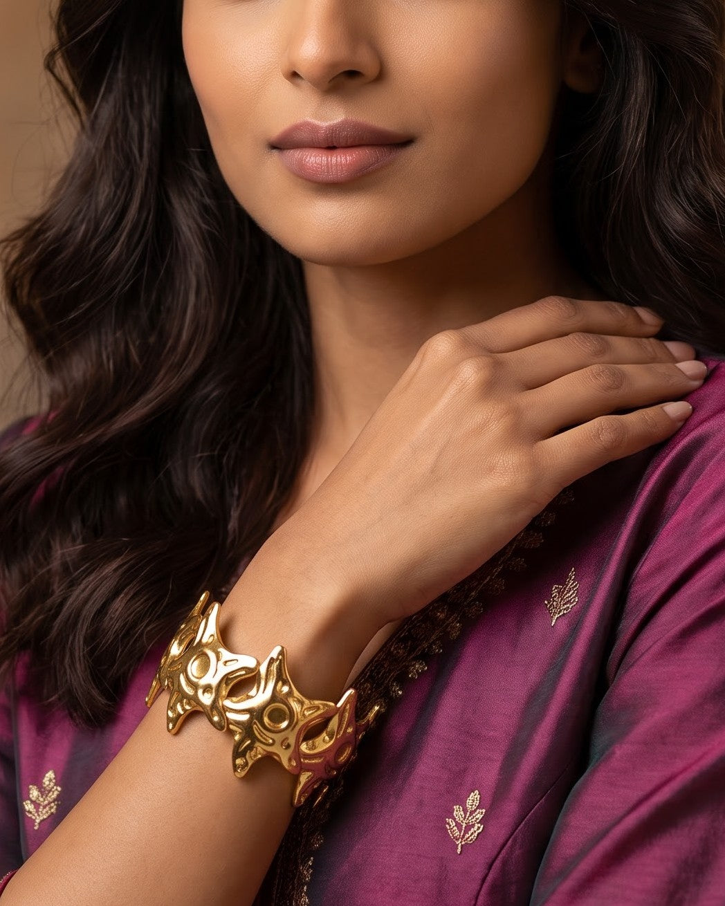 Solmara Starburst Cuff — worn shot