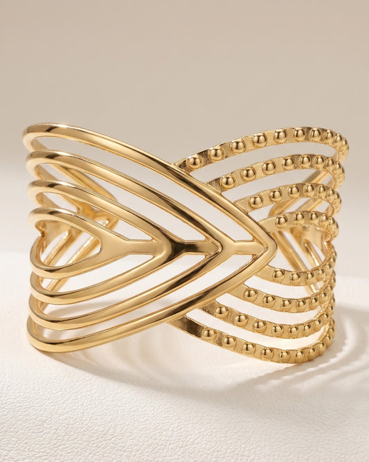 Solveen Crossed Wave Cuff — hero shot