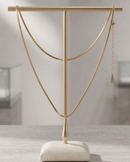 Solisha Teardrop Chain Necklace – On display stand