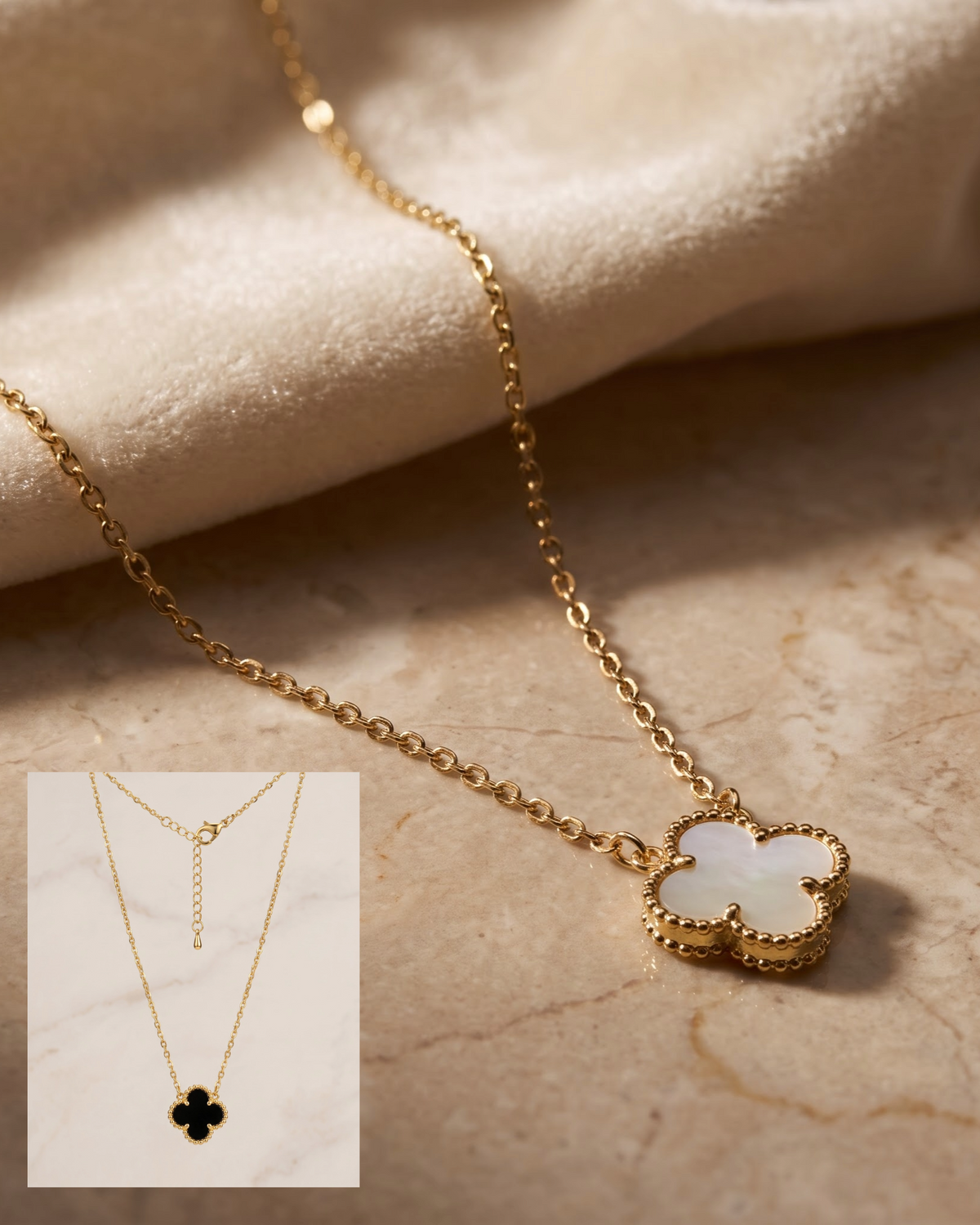 Solcleo Reversible Clover Pendant Necklace - hero view