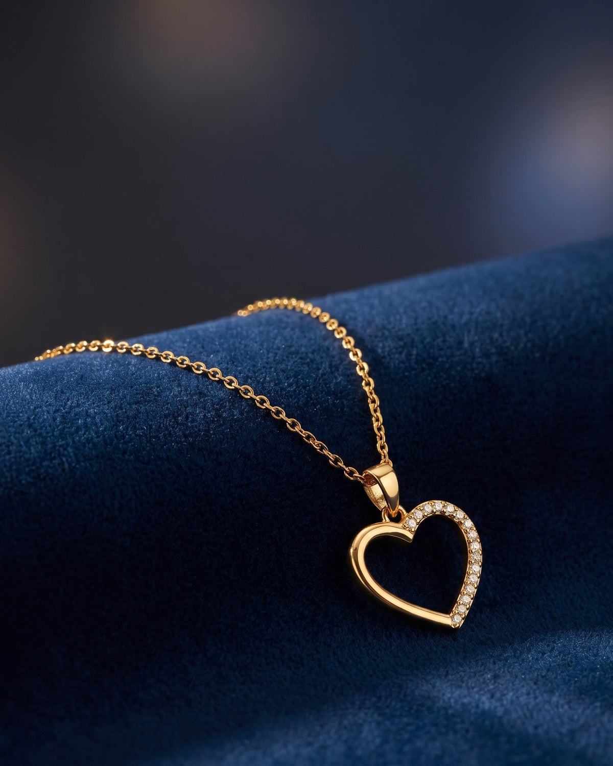 Solayra Petite Heart Pendant Necklace - Close-up Detail Shot