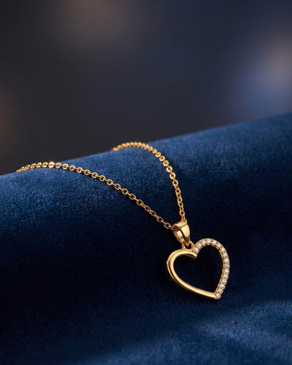 Solayra Petite Heart Pendant Necklace - Close-up Detail Shot
