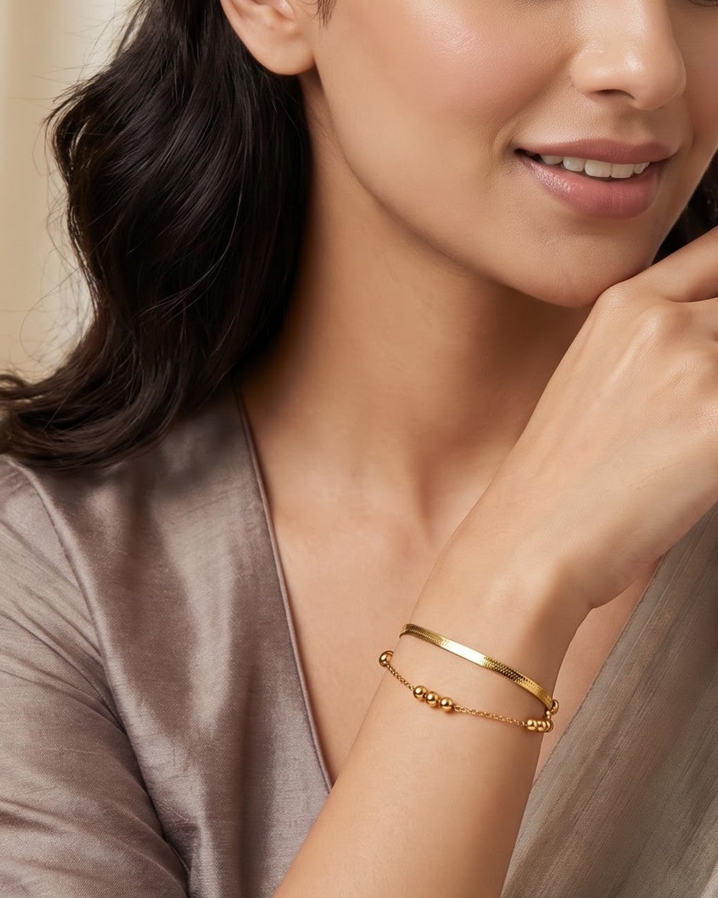 Solzane Duet Chain Bracelet - Model Worn Shot