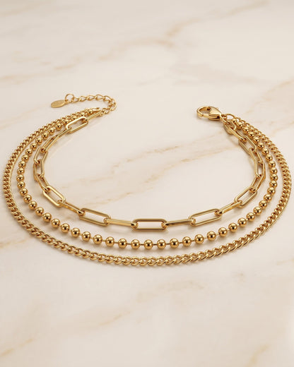 Solvyra Trio Chain Bracelet - Hero Shot