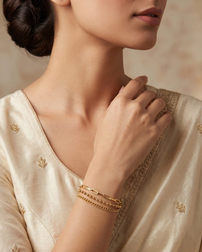 Solvyra Trio Chain Bracelet - Model Worn Shot