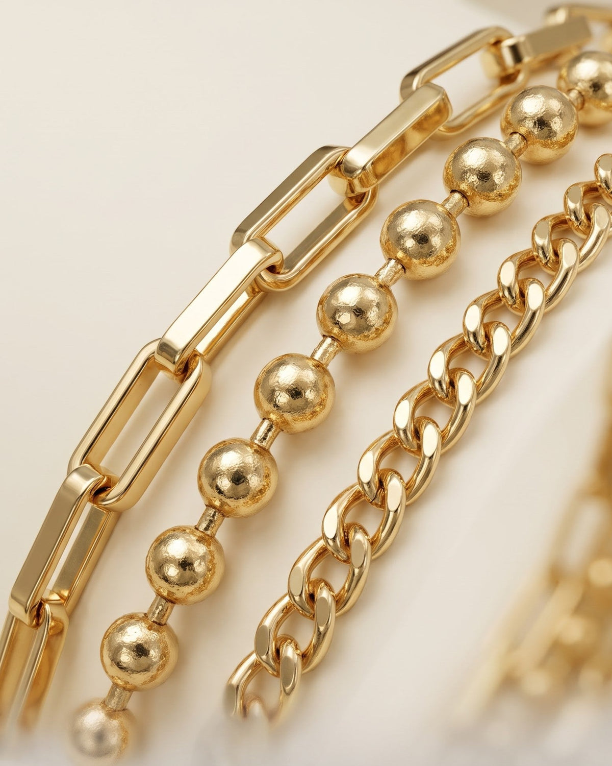 Solvyra Trio Chain Bracelet - Cinematic Shot