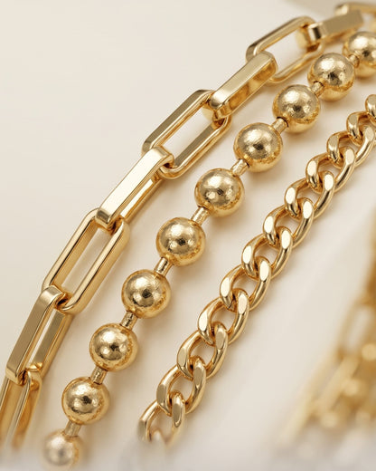 Solvyra Trio Chain Bracelet - Cinematic Shot