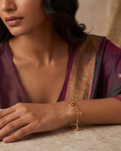 Solunia Moon Star Chain Bracelet - Model Worn Shot