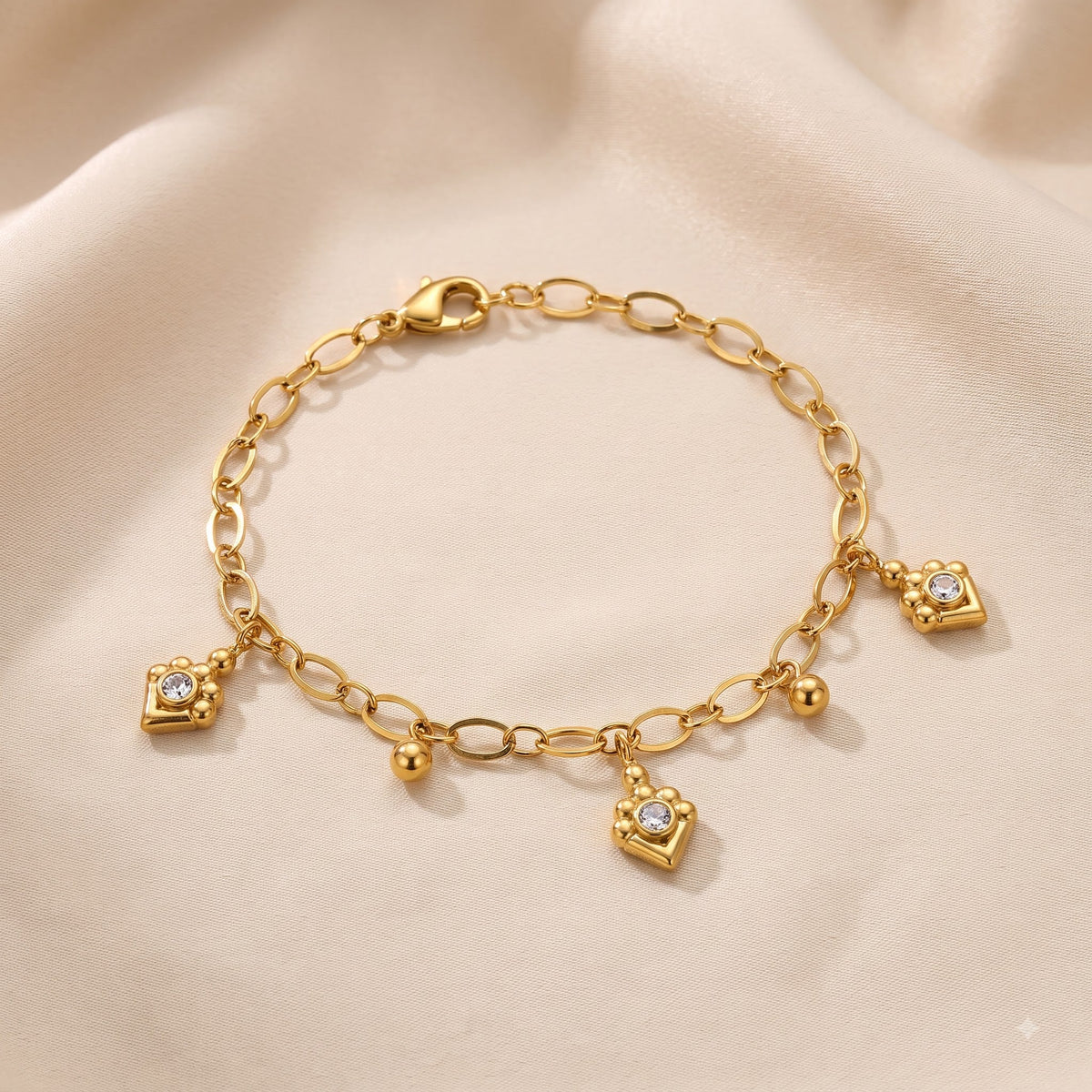 Solkeya Gem Drop Chain Bracelet - Hero Shot