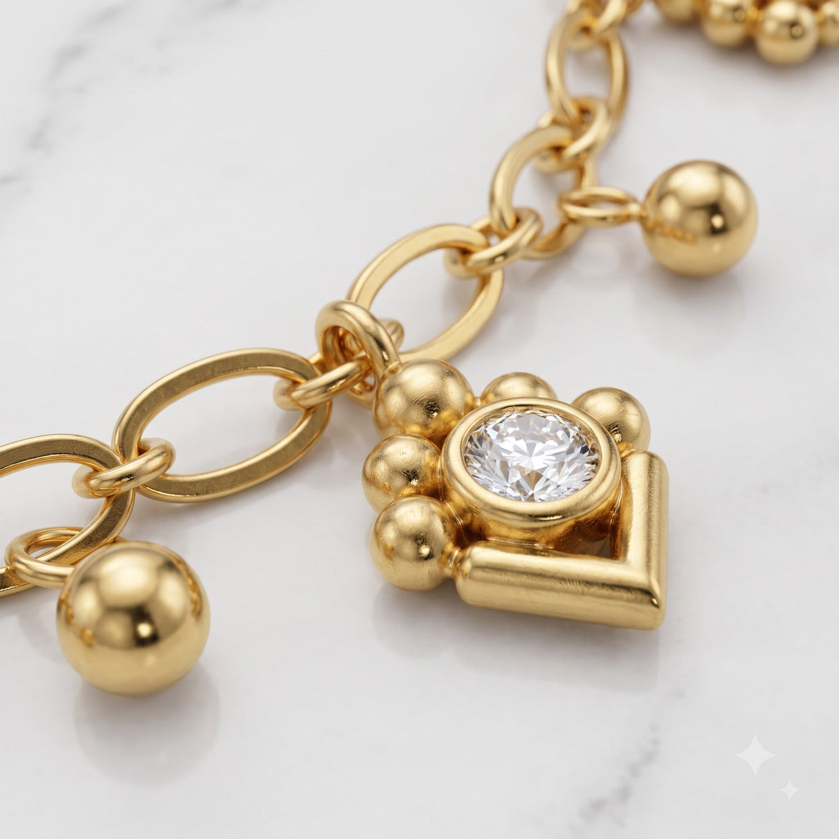 Solkeya Gem Drop Chain Bracelet - Cinematic Shot
