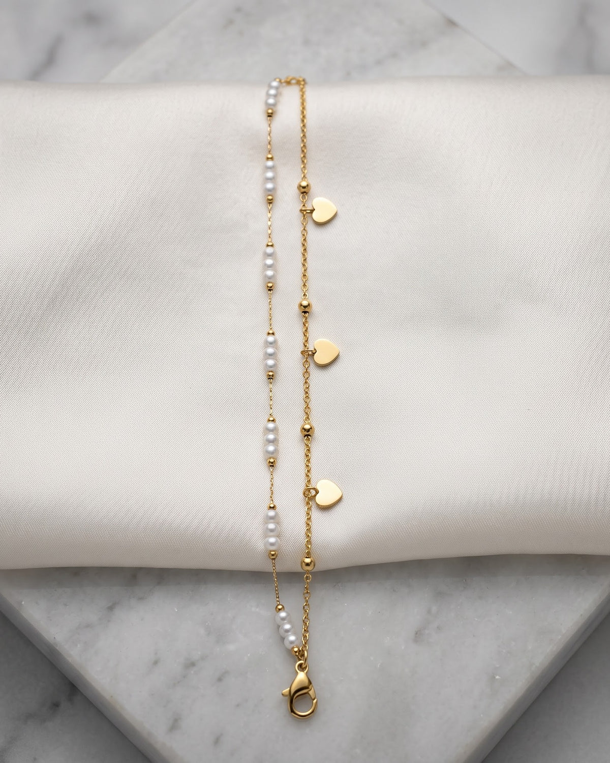 Solmaya Duo Heart Chain Bracelet — hero shot