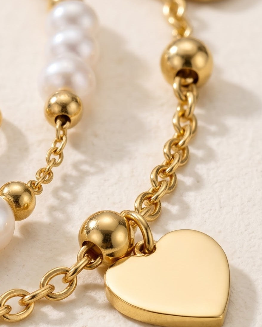 Solmaya Duo Heart Chain Bracelet — cinematic shot