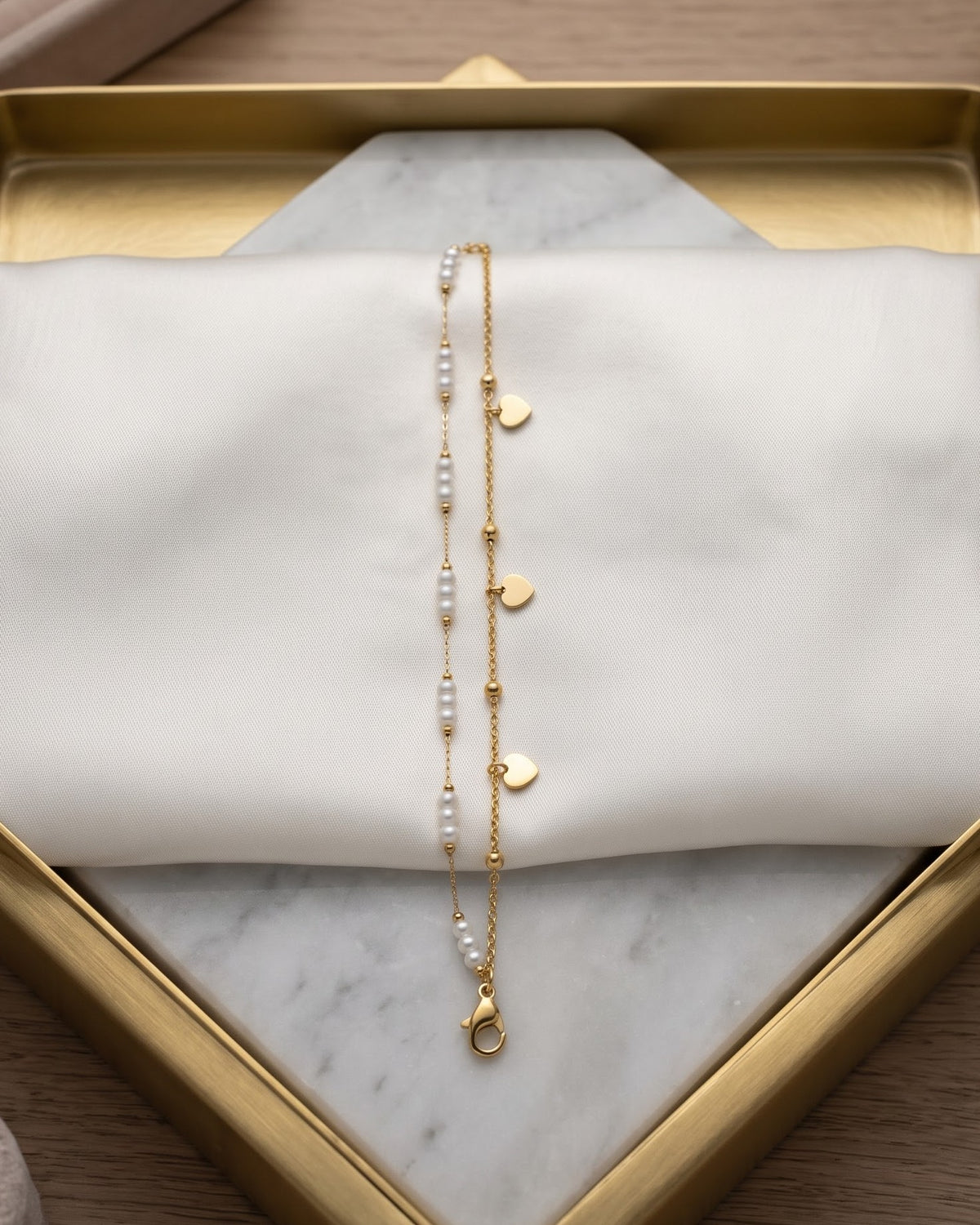 Solmaya Duo Heart Chain Bracelet — display shot