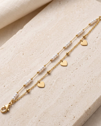 Solmaya Duo Heart Chain Bracelet — close-up detail