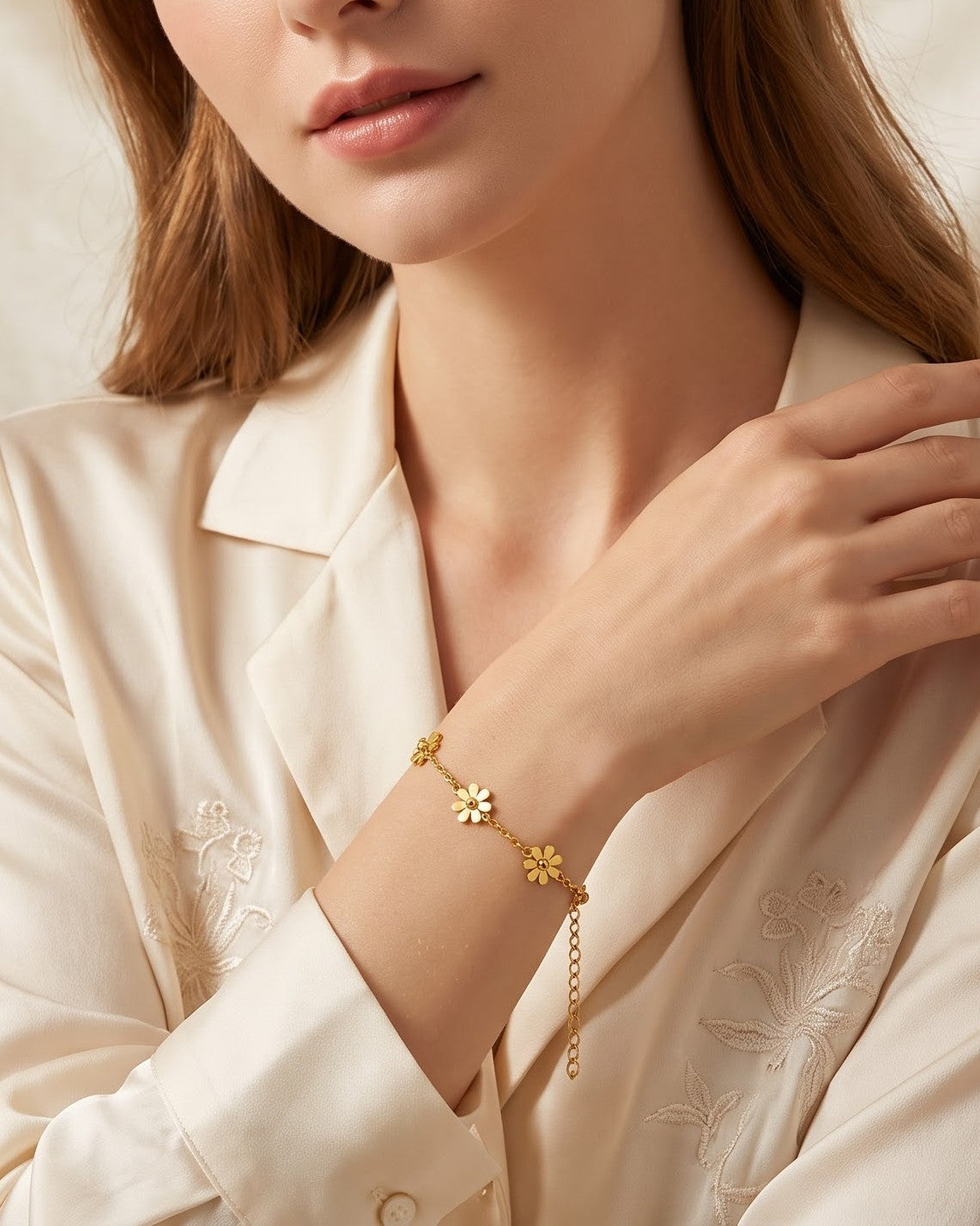 Solvenia Daisy Chain Bracelet - Model Worn Shot