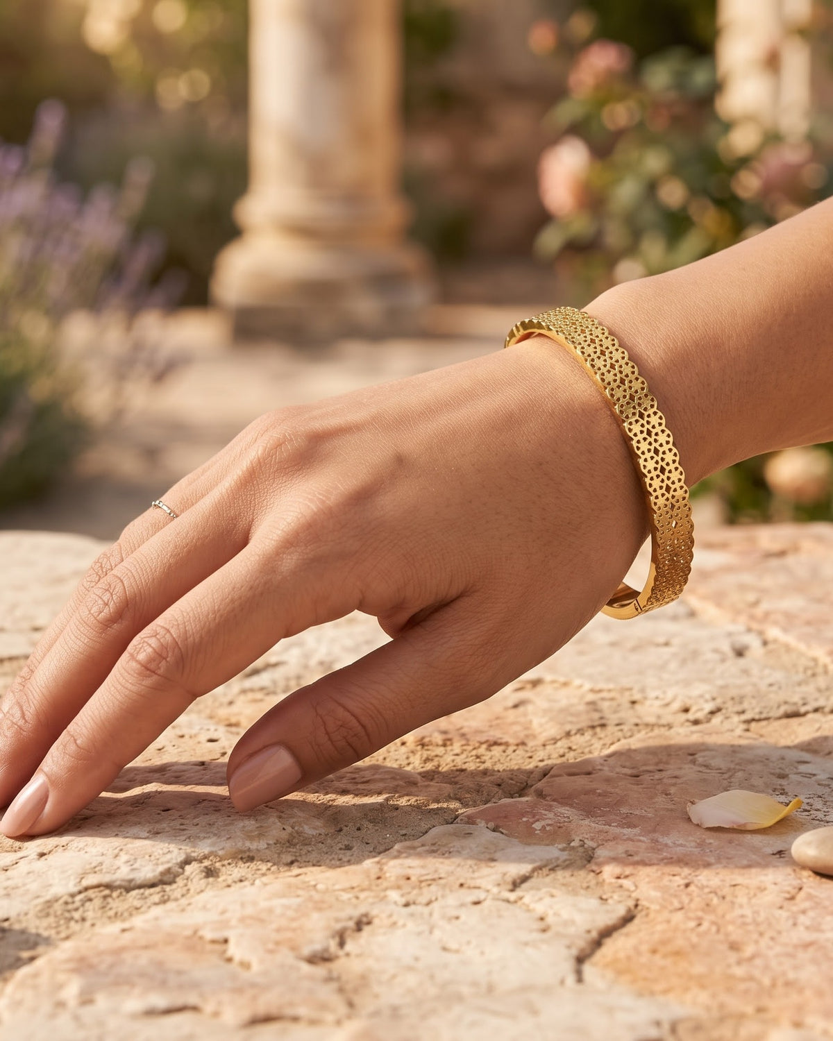Soltaya Orbit Bangle — worn shot