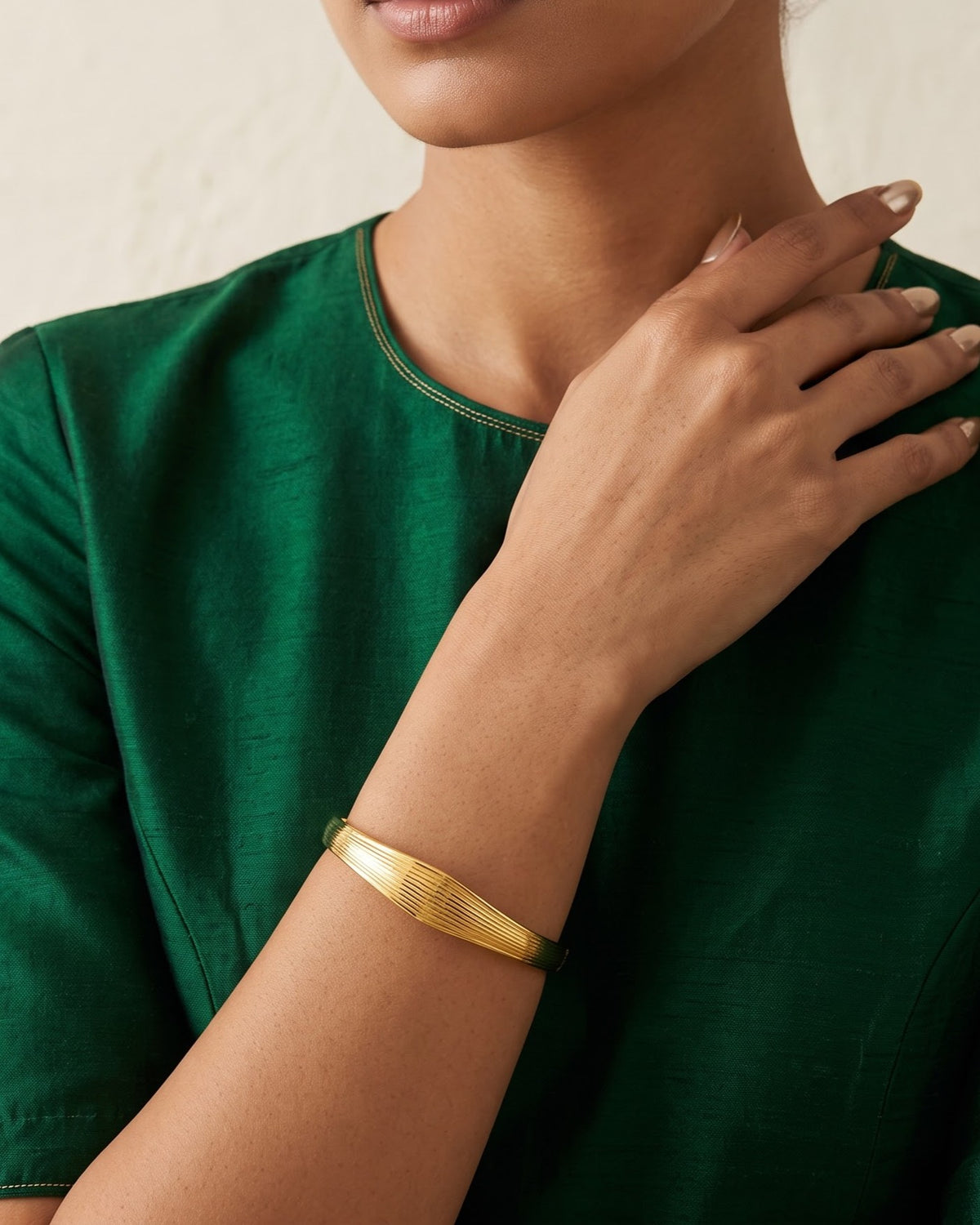 Solnavi Ripple Bangle — worn shot