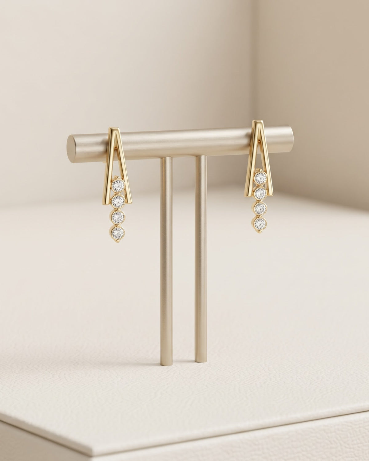 Solvarya V Line Drop Earrings - Display view