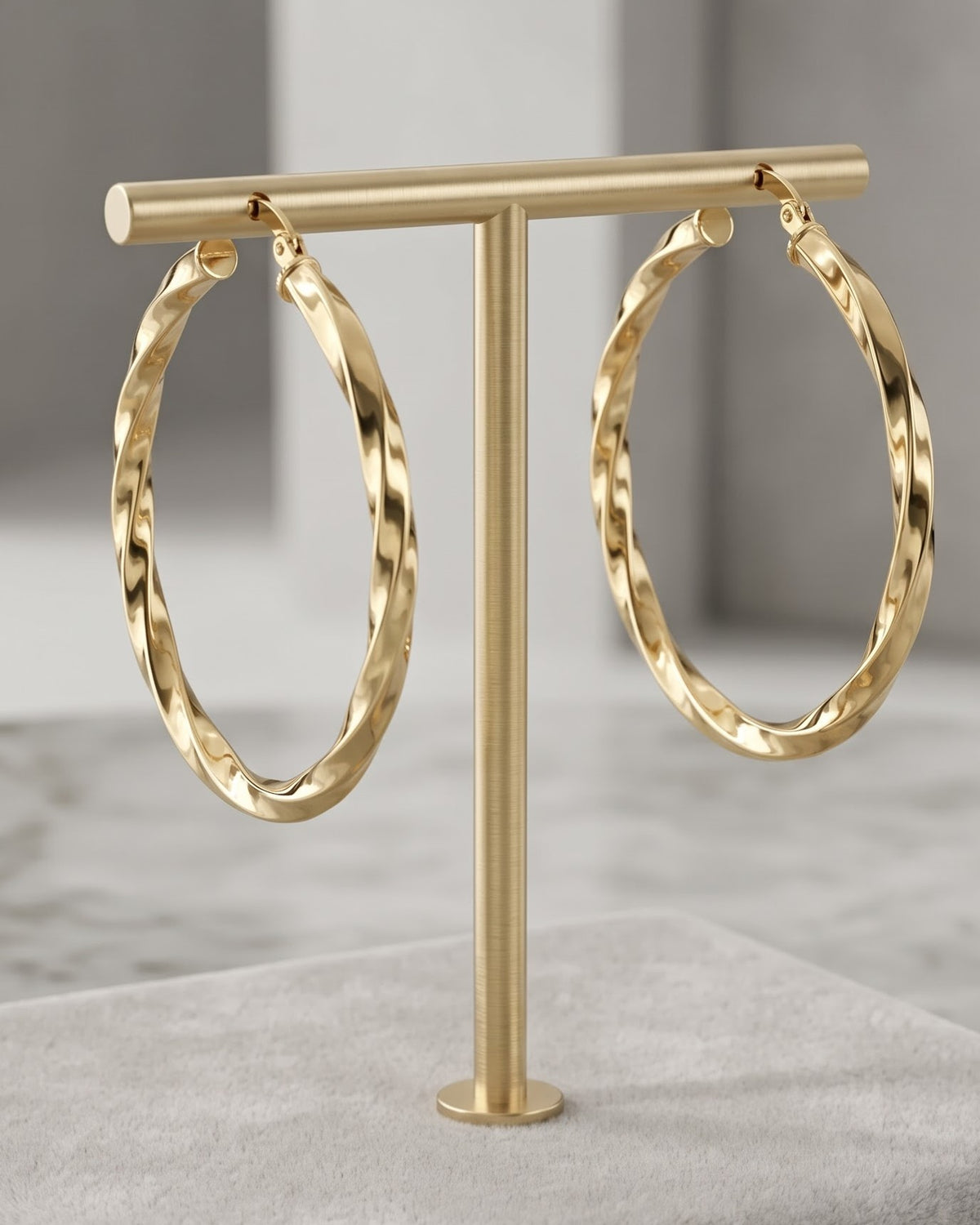 Soltwyn Twist Hoop Earrings - Display view
