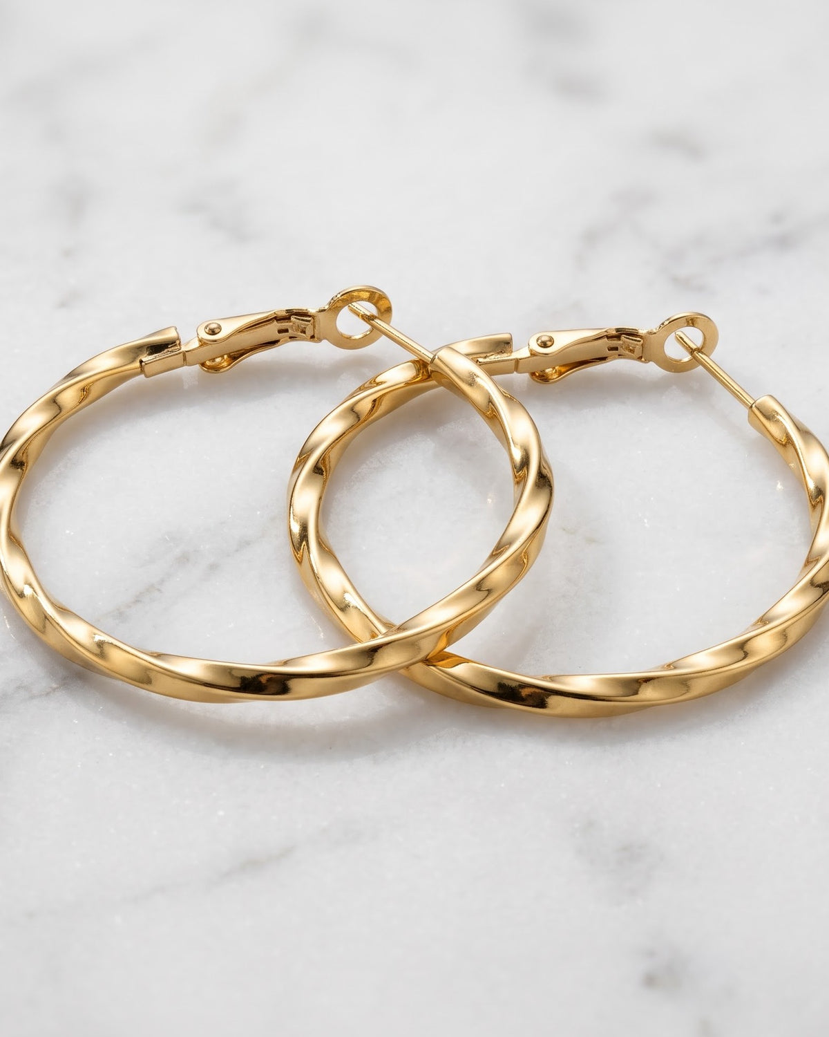 Soltwyn Twist Hoop Earrings - Close-up view