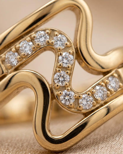 Solwaya Wave Statement Ring - on hand