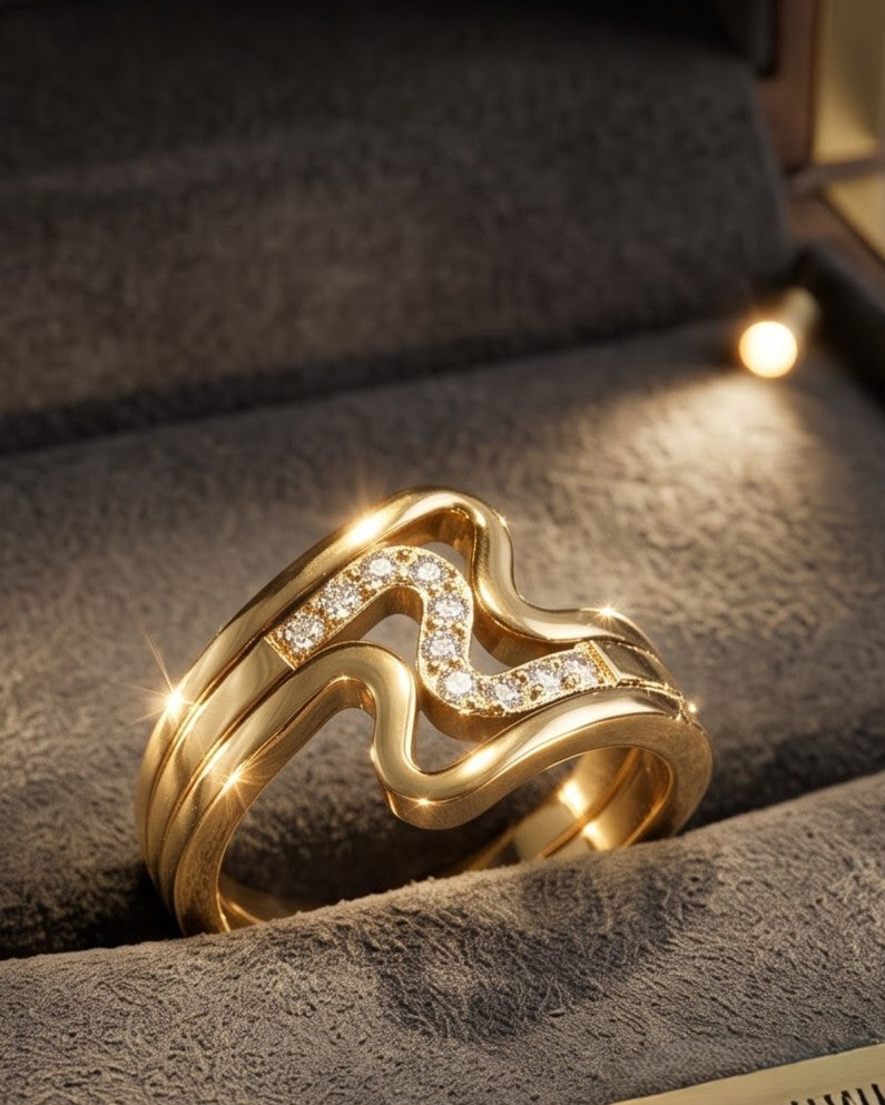 Solwaya Wave Statement Ring - lifestyle view