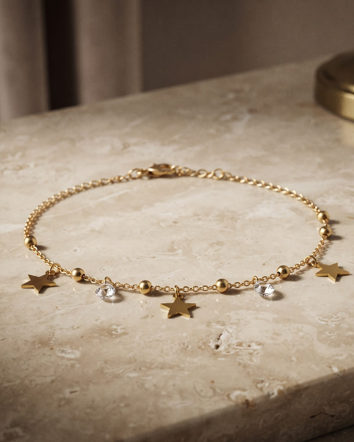 Solastra Star Charm Chain Bracelet - Close-up view