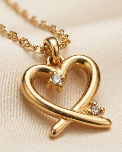Solanya Open Heart Pendant Necklace - Detail view