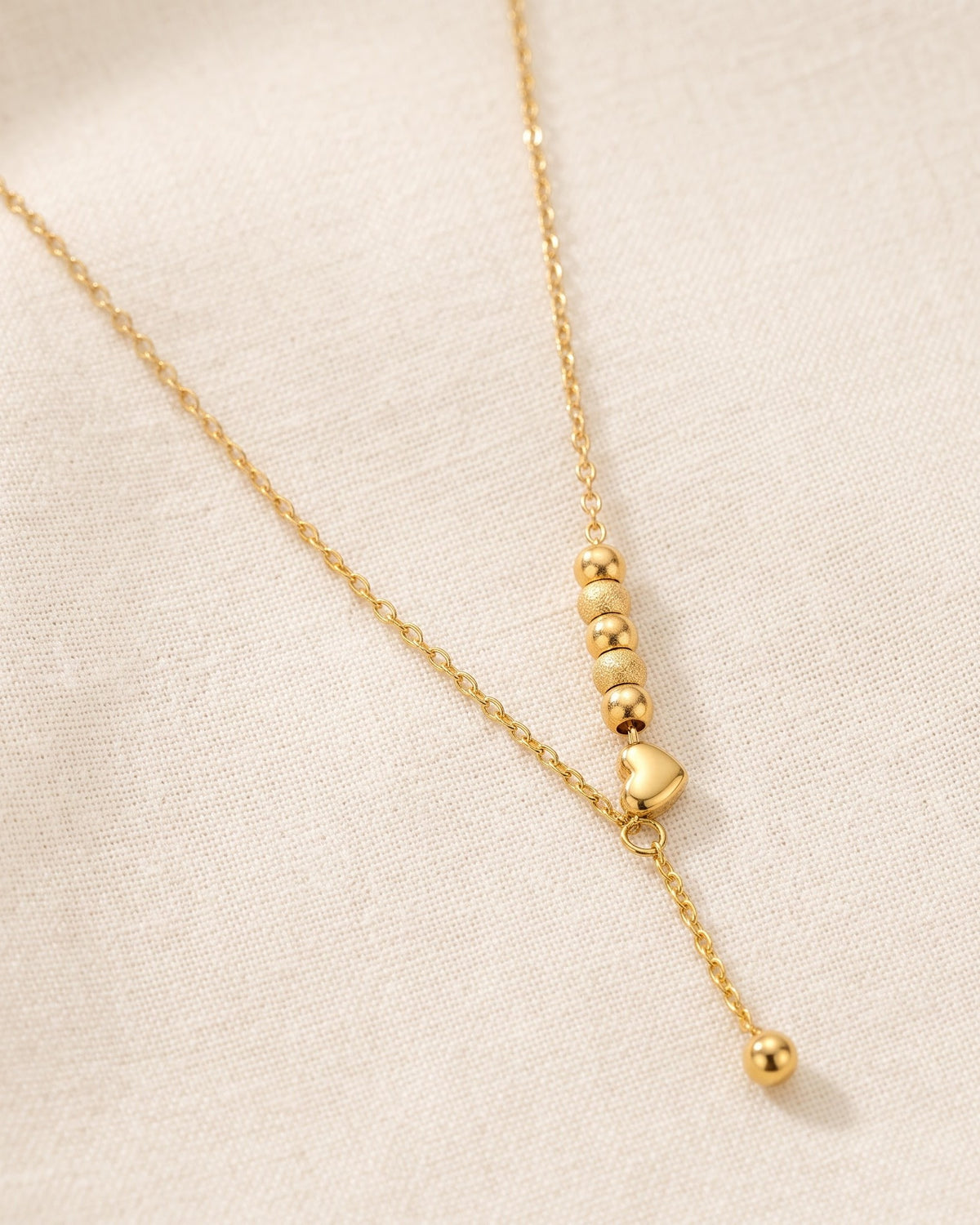 Solbriya Bead Heart Lariat Necklace - Hero view
