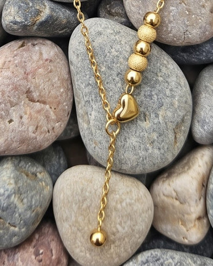 Solbriya Bead Heart Lariat Necklace - Detail view