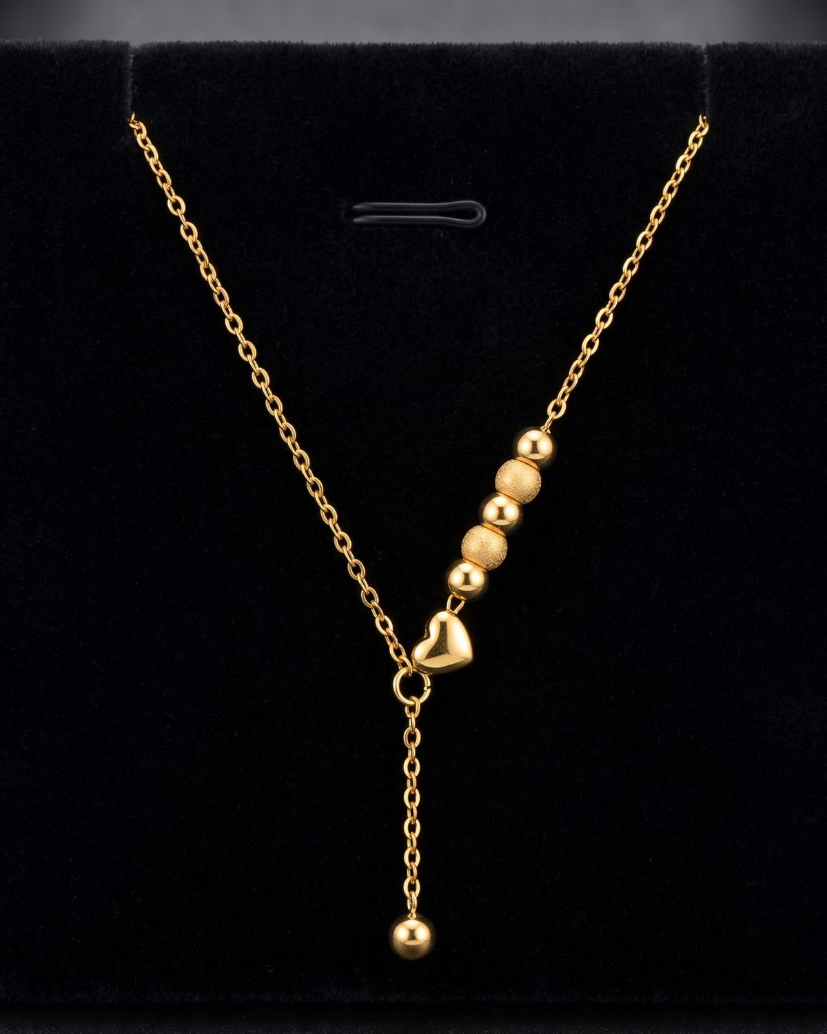 Solbriya Bead Heart Lariat Necklace - Display view