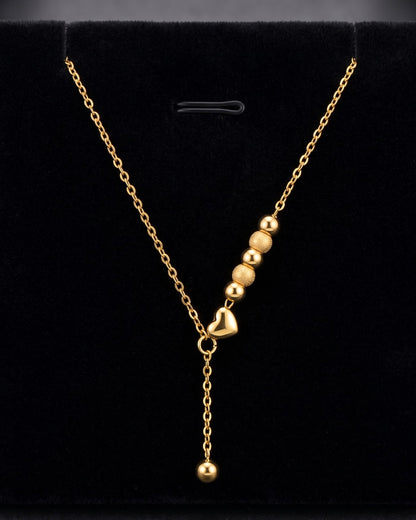 Solbriya Bead Heart Lariat Necklace - Display view