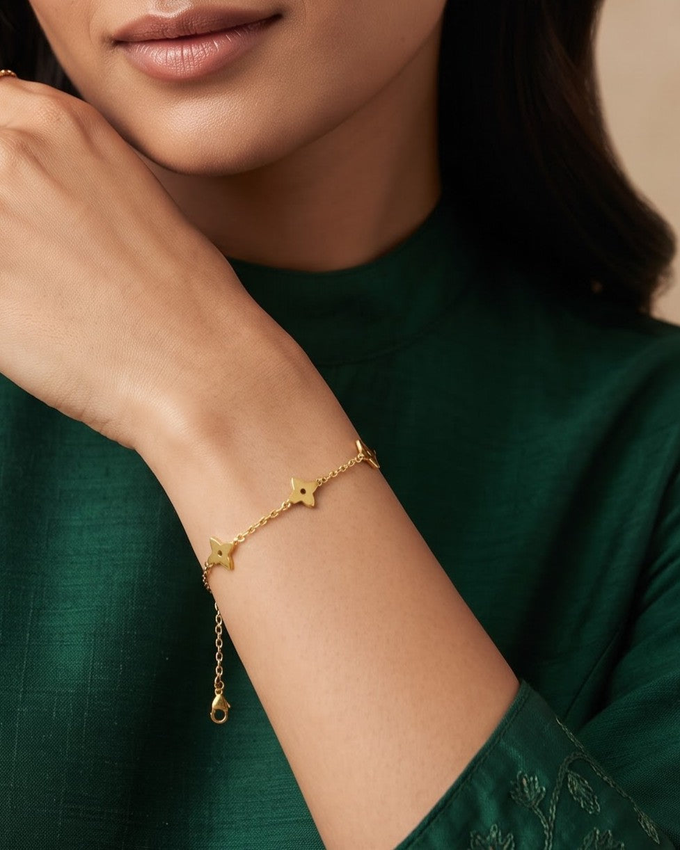 Solfiora Petal Chain Bracelet - Model view