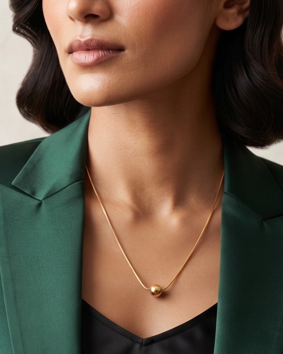 Solrhea Orb Chain Necklace - Model view