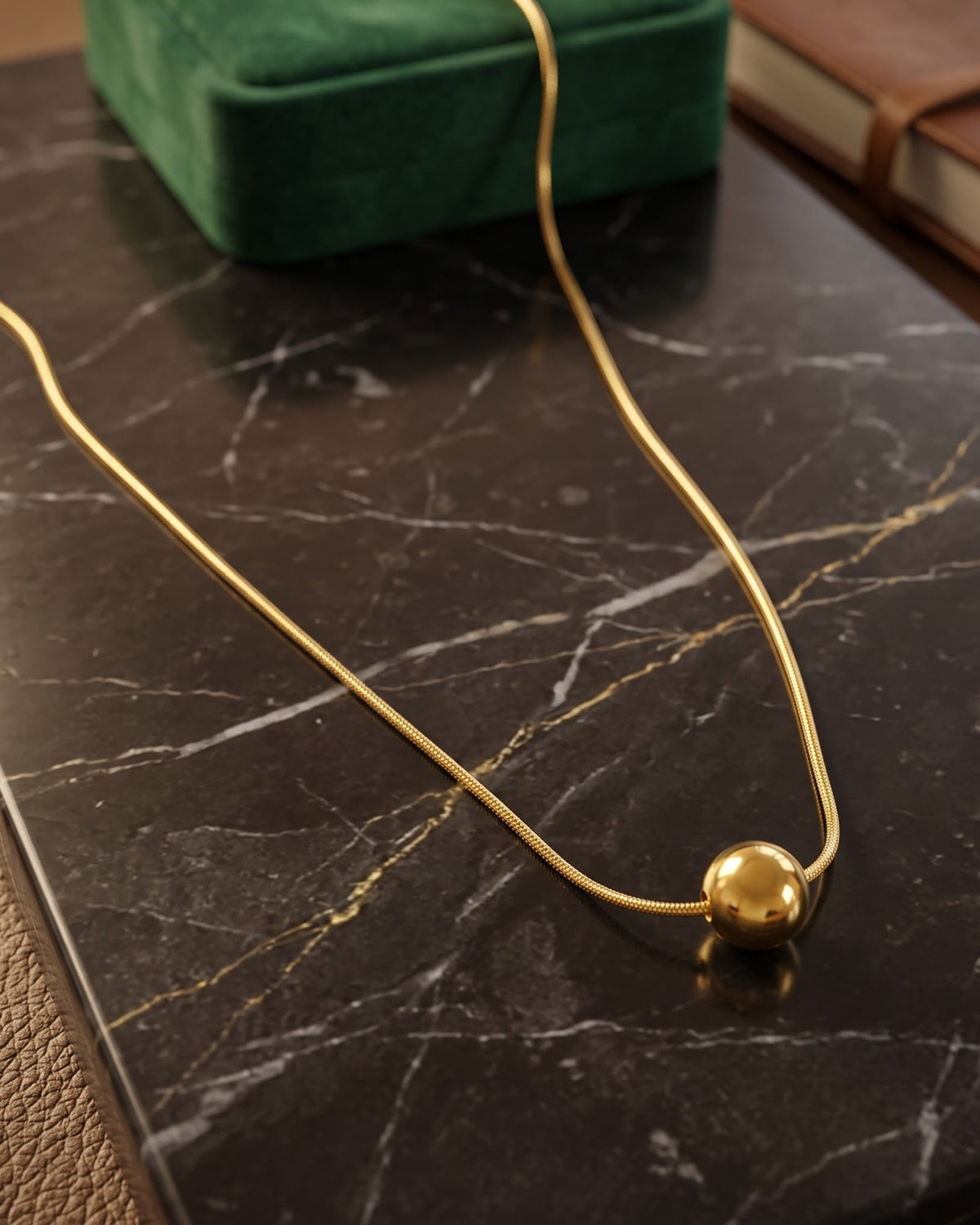 Solrhea Orb Chain Necklace - Close-up view