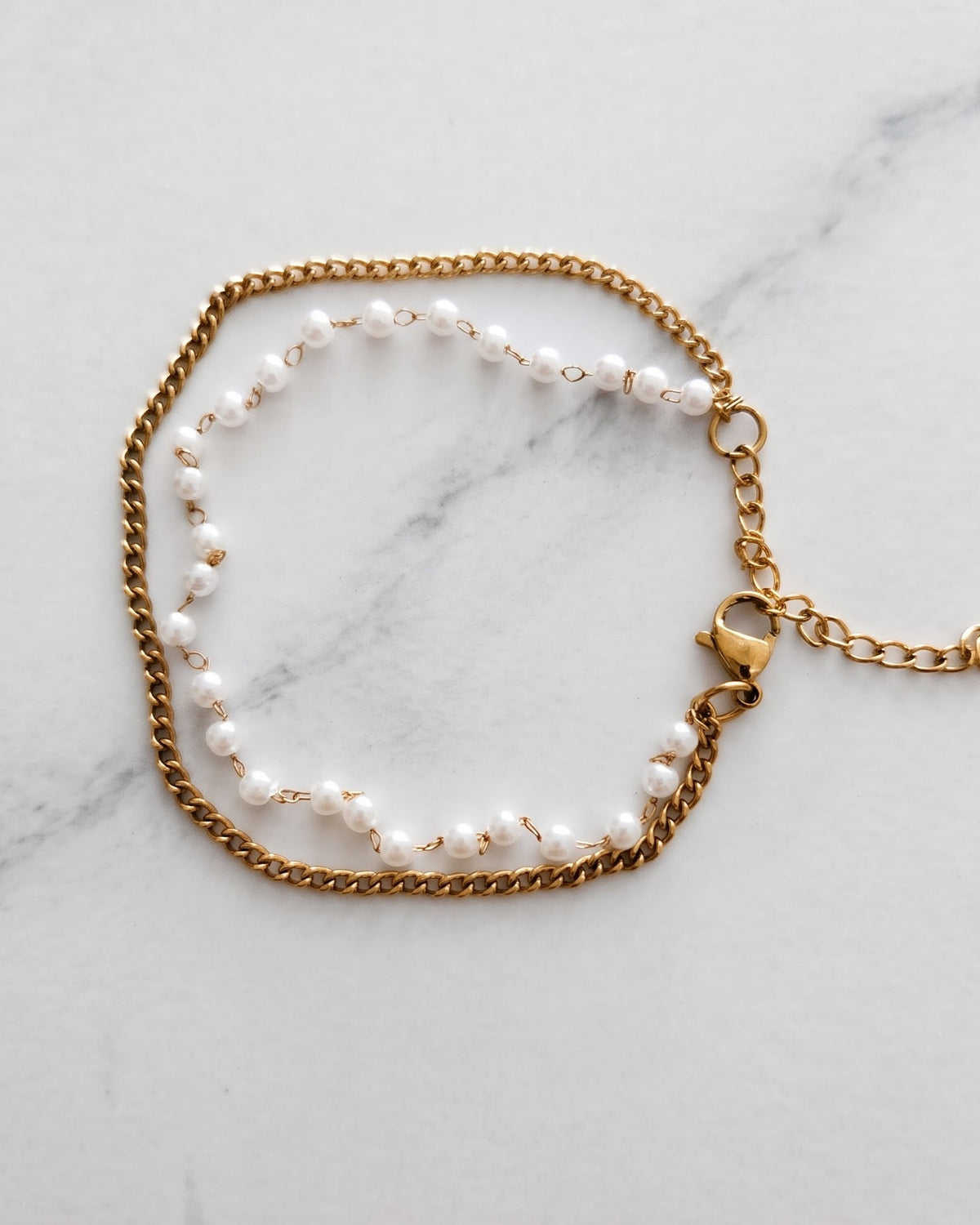 Solmora Pearl Duo Chain Bracelet - Hero view