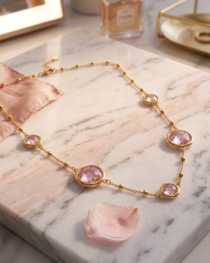 Solquira Blush Stone Chain Necklace - Hero view