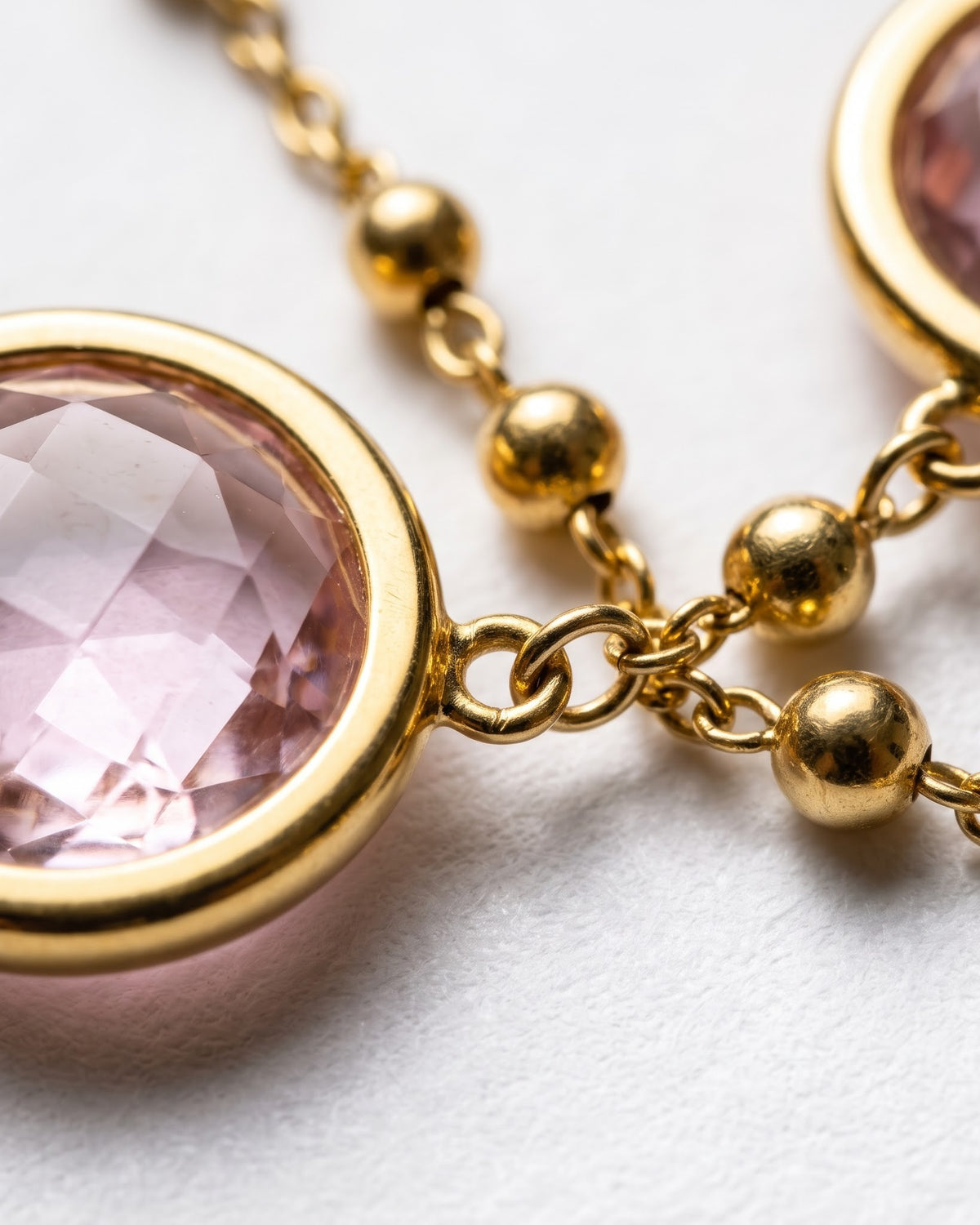 Solquira Blush Stone Chain Necklace - Detail view