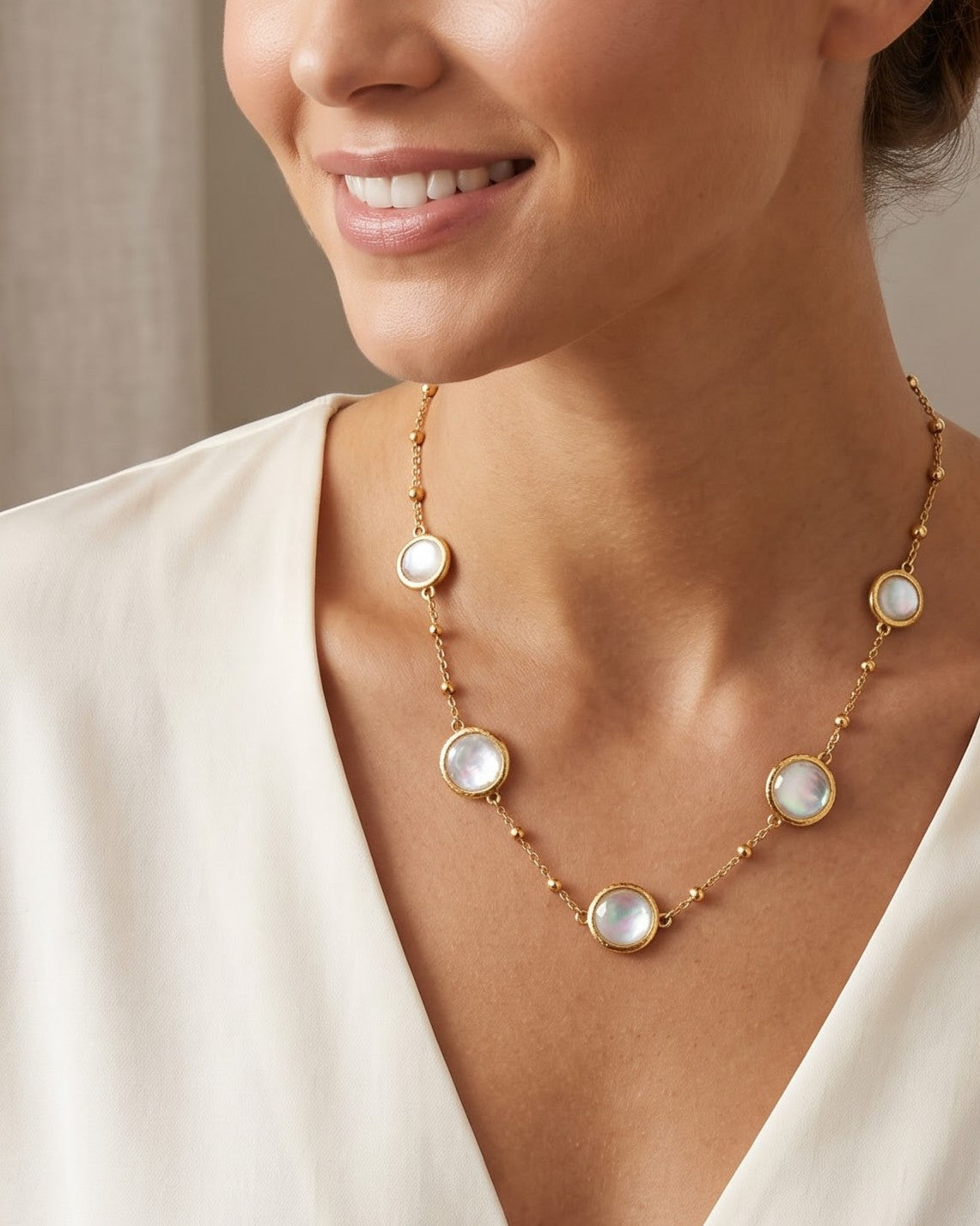 Solivane Station Chain Necklace - Model view