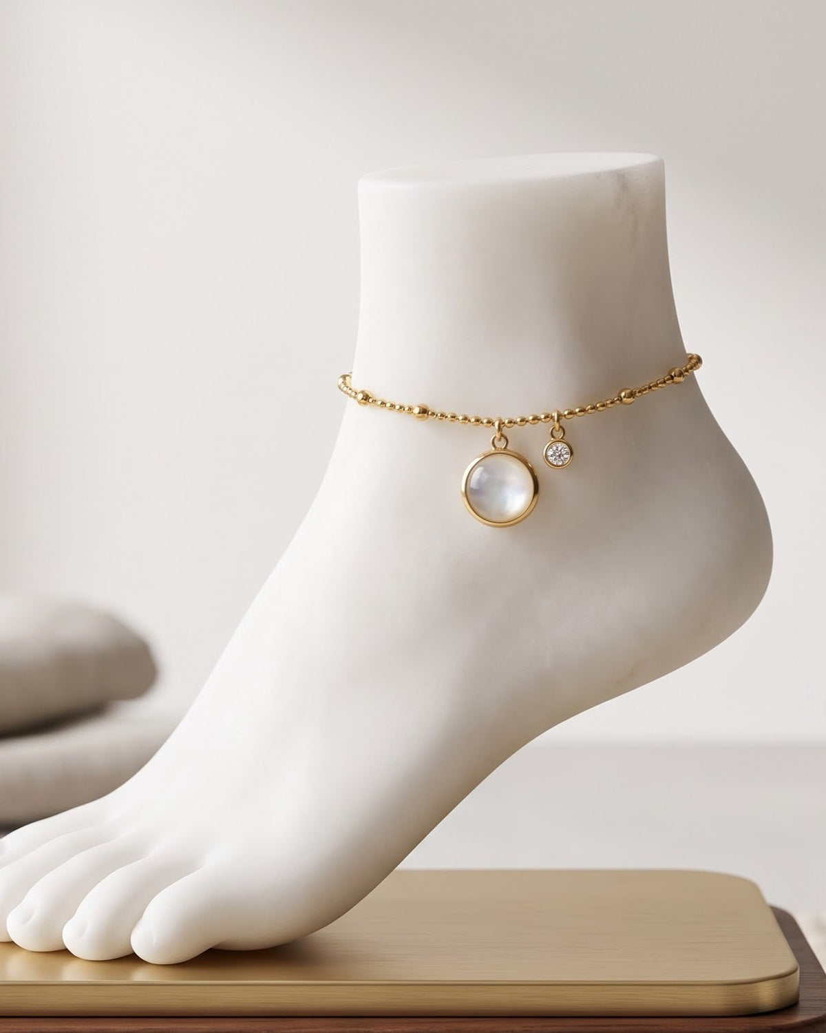 Solemira Disc Charm Anklet - Display view